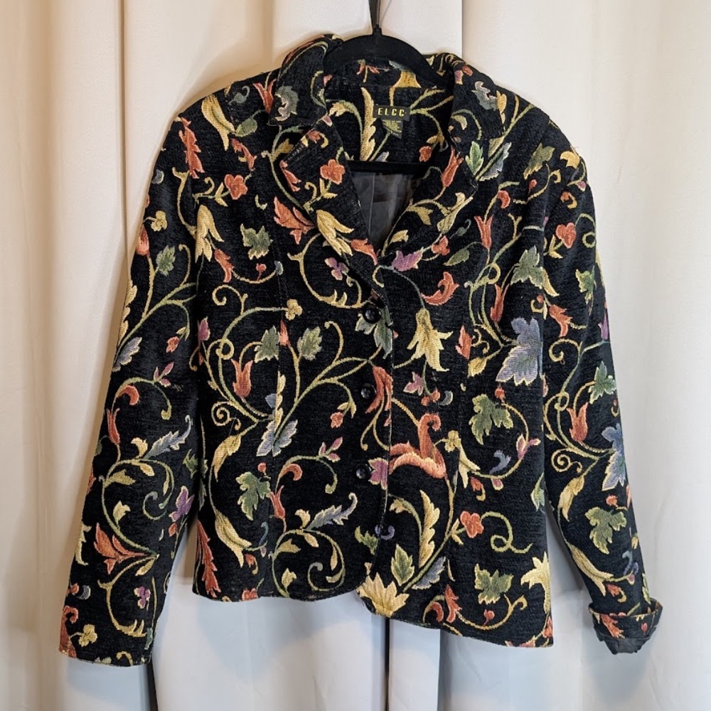 ELCC Vintage Floral Tapestry Blazer - Size Large